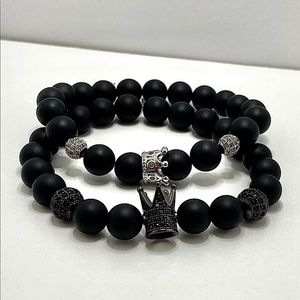 Black Onyx Bracelets,With CZ micro Pave